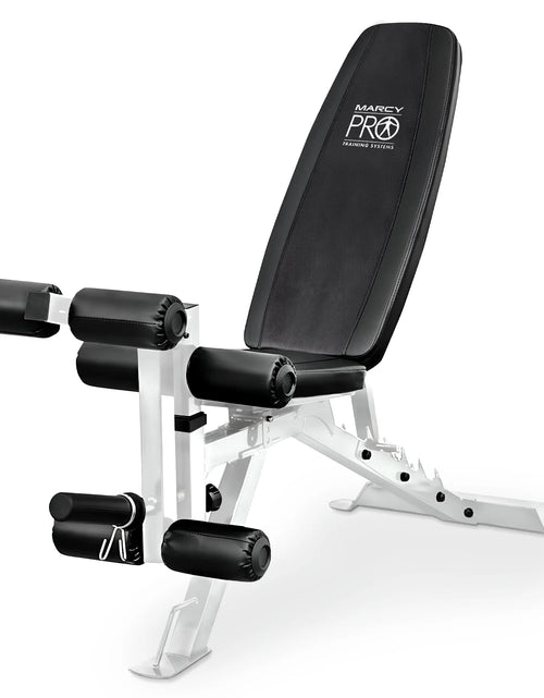 Load image into Gallery viewer, Foldable and Adjustable Weight Bench with Leg Extension, White/Black
