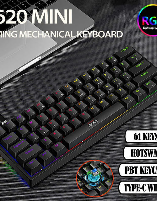 Load image into Gallery viewer, Keyboards 61 Keys 60% Mini Gaming Mechanical Keyboard RGB Hotswap Type-C Wired Gaming Keyboards Ergonomics Keyboard PBT Keycaps for Gamer T230215
