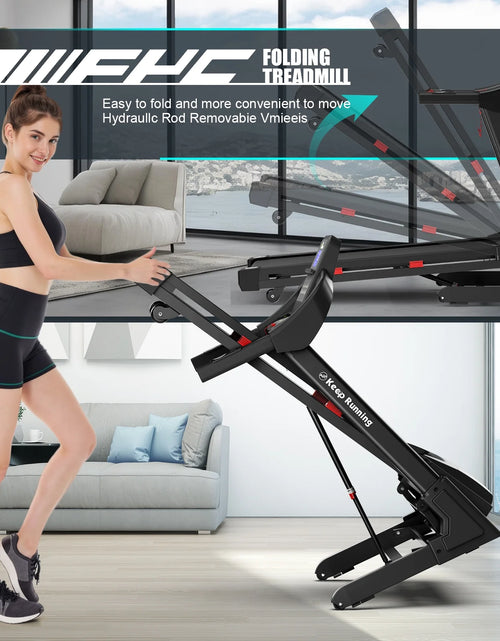 Load image into Gallery viewer, 400Lb Capacity 3.5 HP Treadmill with 15% Auto Incline for Home - Heavy Duty Foldable Treadmill with App/Bluetooth - 18 Inch Wide Belt Folding Treadmill
