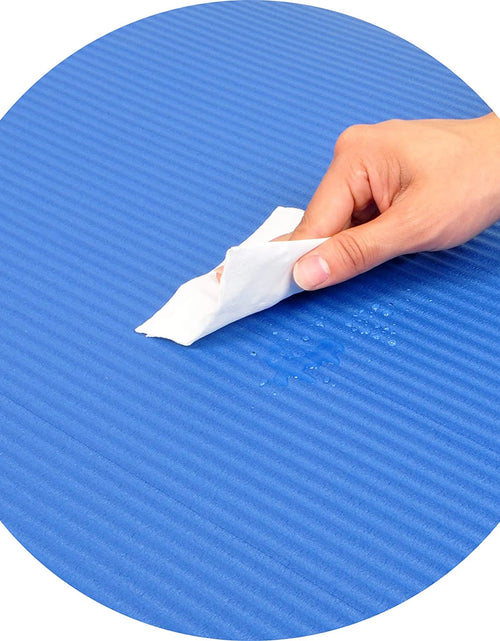 Load image into Gallery viewer, All-Purpose 1-Inch Extra Thick High Density Anti-Tear Exercise Yoga Mat with Carrying Strap, Blue
