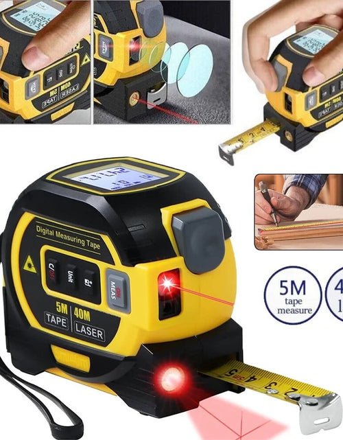 Load image into Gallery viewer, 3 in 1 Digital Laser Tape Measure 130Ft/40M Laser Distance Meter Auto Lock Measuring Tape Range Finder
