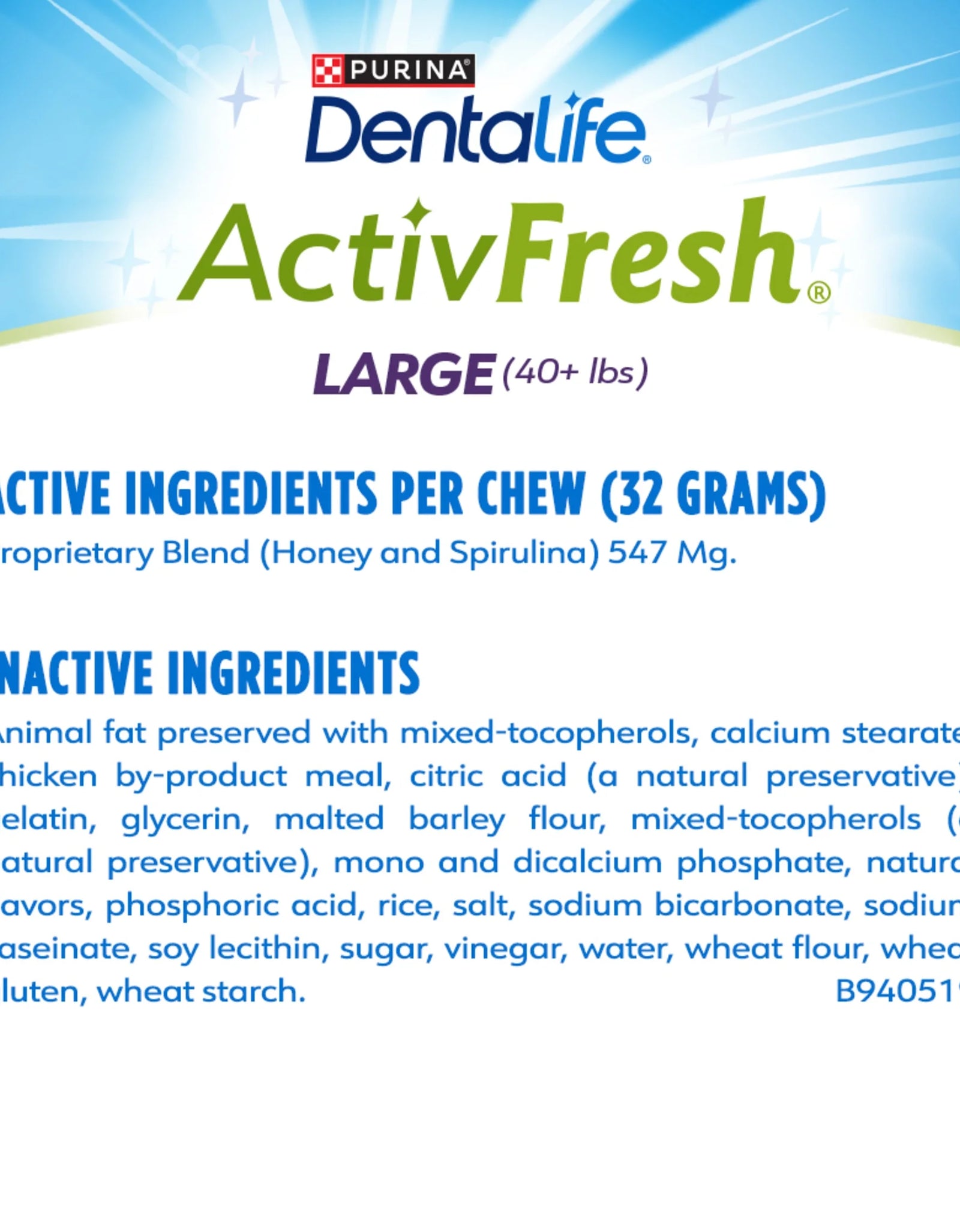 Purina  Activfresh Chicken Flavor Large Breed Adult Dog Dental Chews – 24.1 Oz Pouch (21 Ct)