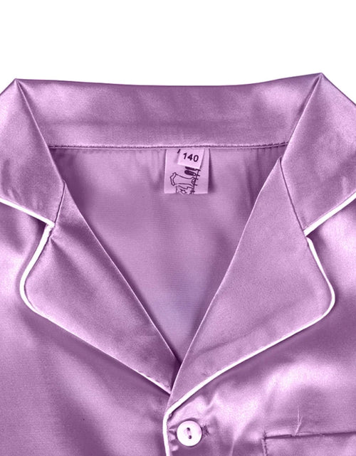 Load image into Gallery viewer, Maxcozy Kids Big Girls Boys Satin Silk Pajamas Set Top Shirt + Pants Sleepwear
