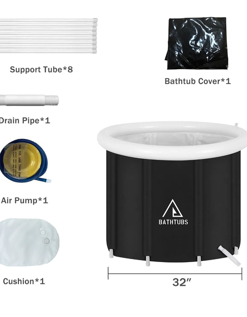 Load image into Gallery viewer, , Black PVC 32" Diameter, Inflatable Bathtub

